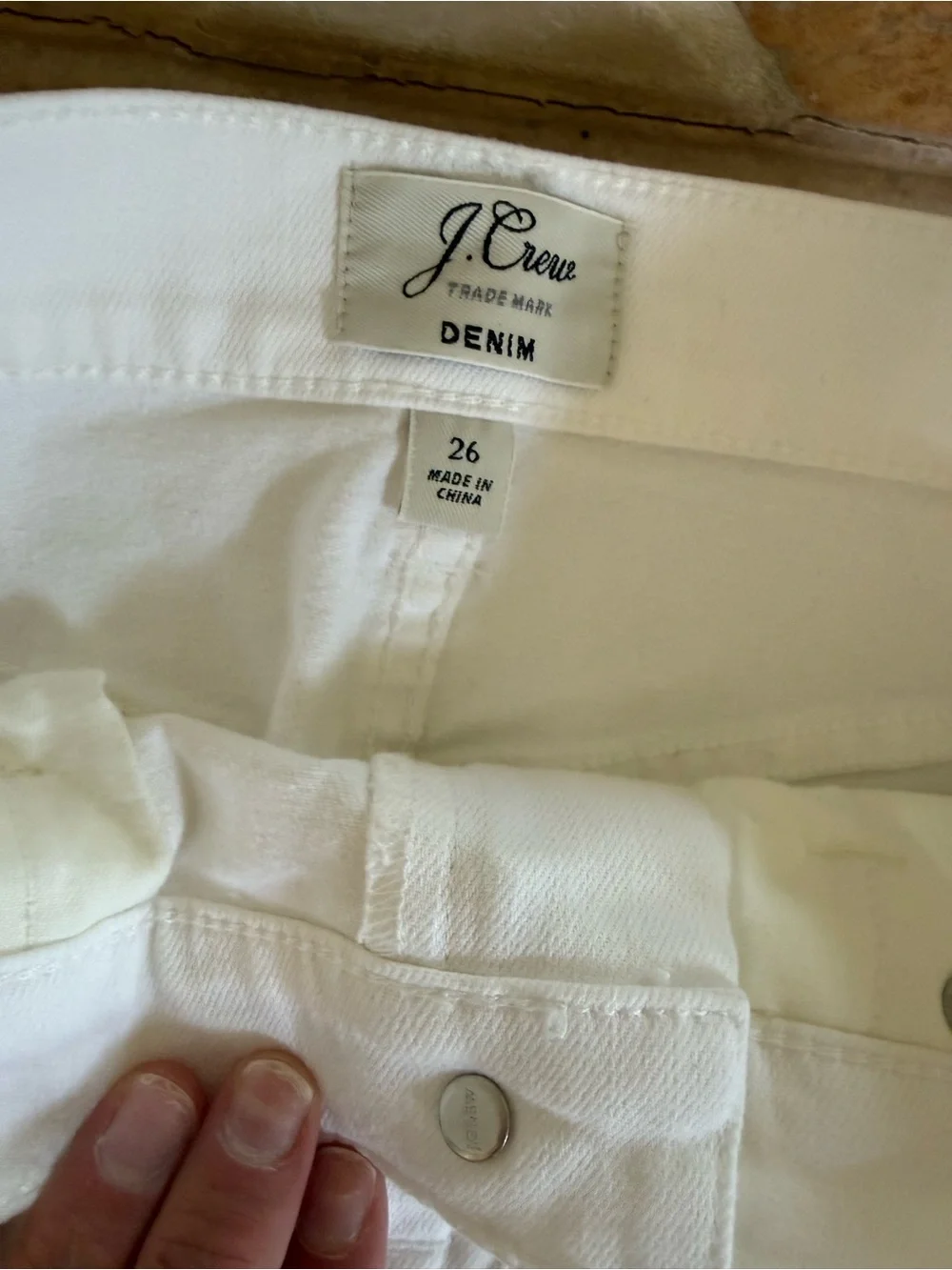 J.Crew White Denim Knee-Length Skirt | Size 26 | Worn Once